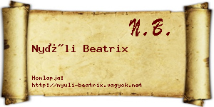 Nyúli Beatrix névjegykártya