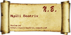Nyúli Beatrix névjegykártya